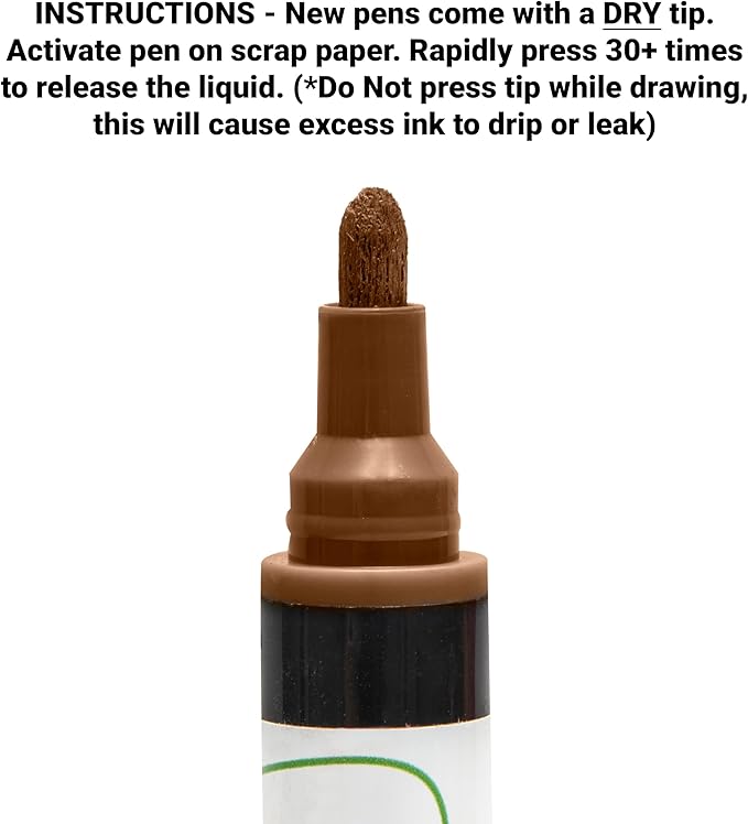 Glass Pen Window Marker: Liquid Chalk Markers for Glass, Car Marker or Mirror Pen with Washable Paint - Graduation Car Windows, Storefront Window, Wedding, Parade, Party & Holiday (Brown, Fine Tip)