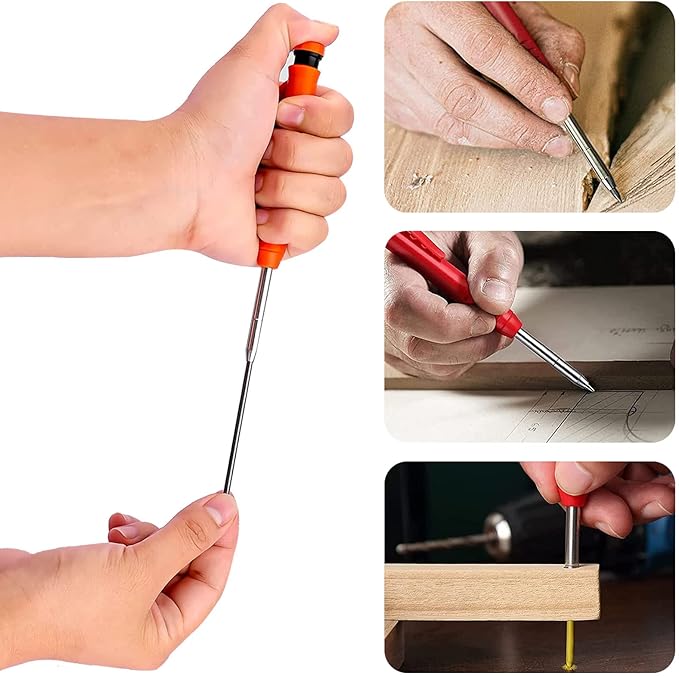 36 Pcs 2.8mm Pencil Lead Refills for Carpenter Pencil Mark Pencils Solid Deep Hole Mechanical Construction Pencil Replacements Study Pencil Leads for Architect Woodworking Marking Scribe Tools-Black