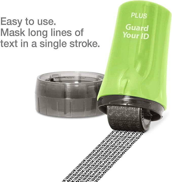Protect Your Identity with Guard Your ID Stamp Roller - Advanced Confidential Security Tool for Personal Document Guard and Data Safeguard (Regular 3-Pack, Green)