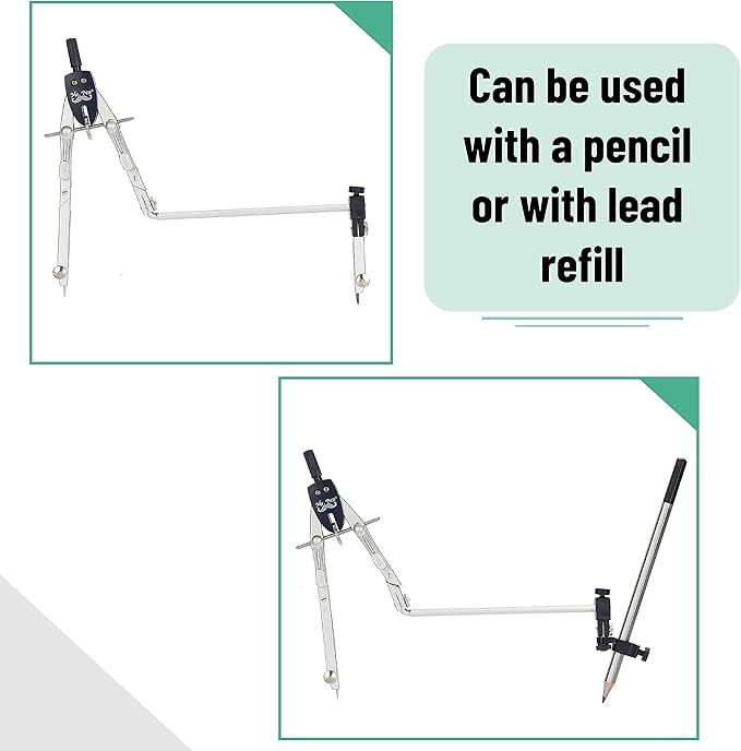 Mr. Pen- Professional Metal Compass with Wheel and Lock for Geometry, Compass Geometry Tool, Drawing Compass, Drafting Compass, Math Compass, Geometry Compass, Compass Drawing Tool, Compass Math