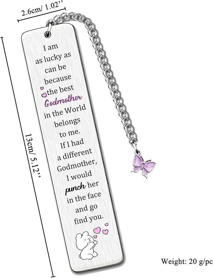 Godmother Bookmarks Mothers Day Gift Bookmarker Appreciate Birthday Present Women Retirement Appreciate The Best Godmother in The World Family Love Keepsakes Christmas Thanksgiving Book Accessory