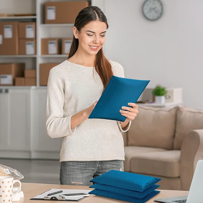 UCGOU Bubble Mailers 7.25x12 Inch Navy Blue 25 Pack Usable Size 7.25x11 Padded Envelopes Small Business Opaque Packaging Self Seal Waterproof Boutique Bulk Shipping Bags for Jewelry Makeup Supplies #1