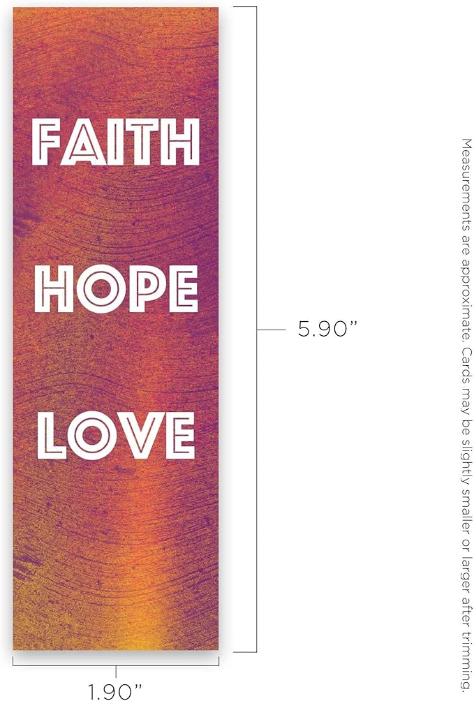 Faith Hope Love, 1 Corinthians 13:13, Bulk Pack of 25 Christian Bookmarks for Kids, Childrens Bible Verse Book Markers, Sunday School Prizes with Memory Verses, Scripture Gifts for Kids & Youth