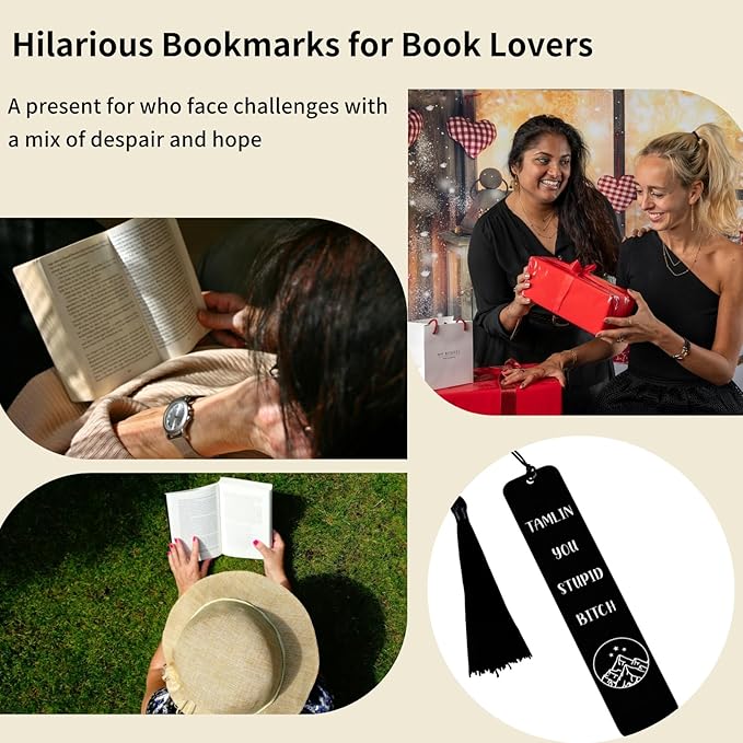 Funny Christmas Bookmark for Women - Gifts Bookmark for Women Men You Stupid Bitch Book Lover Gifts for Bookish Reader Nerd Fans Friends Book Accessories Bookmark Reading Birthday Gifts