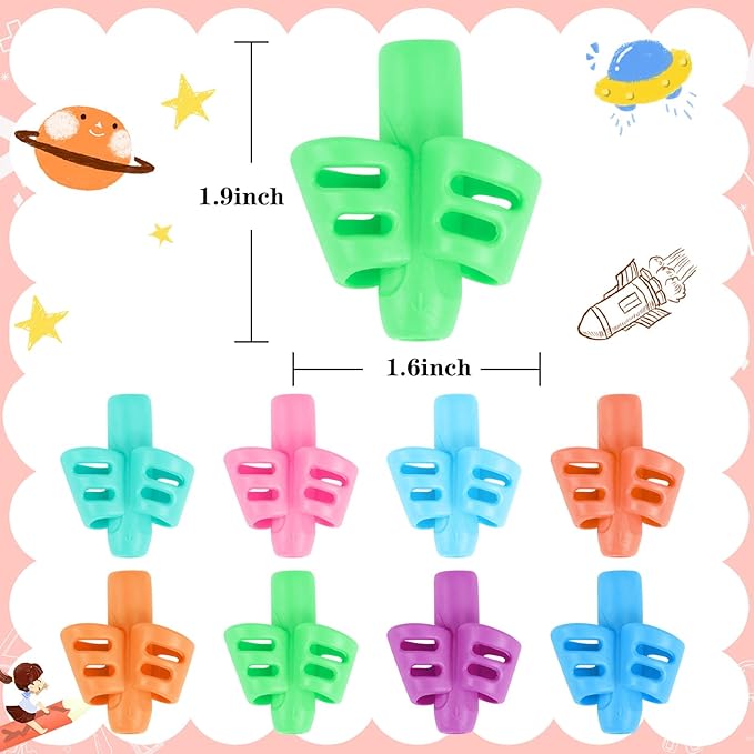 SANNIX 8 Pack Pencil Kids Grips for Kids Handwriting, Grip Posture Correction Training Pen Writing Aid Tool for Kids Preschools Children Adults Students Elementary Teaching Tools