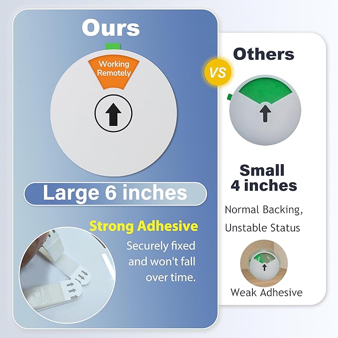 Out Of Office Sign for Door, 6 Options Status Private Sign, In a Meeting, Do Not Disturb, Working Remotely, In Out Sign Available and Away