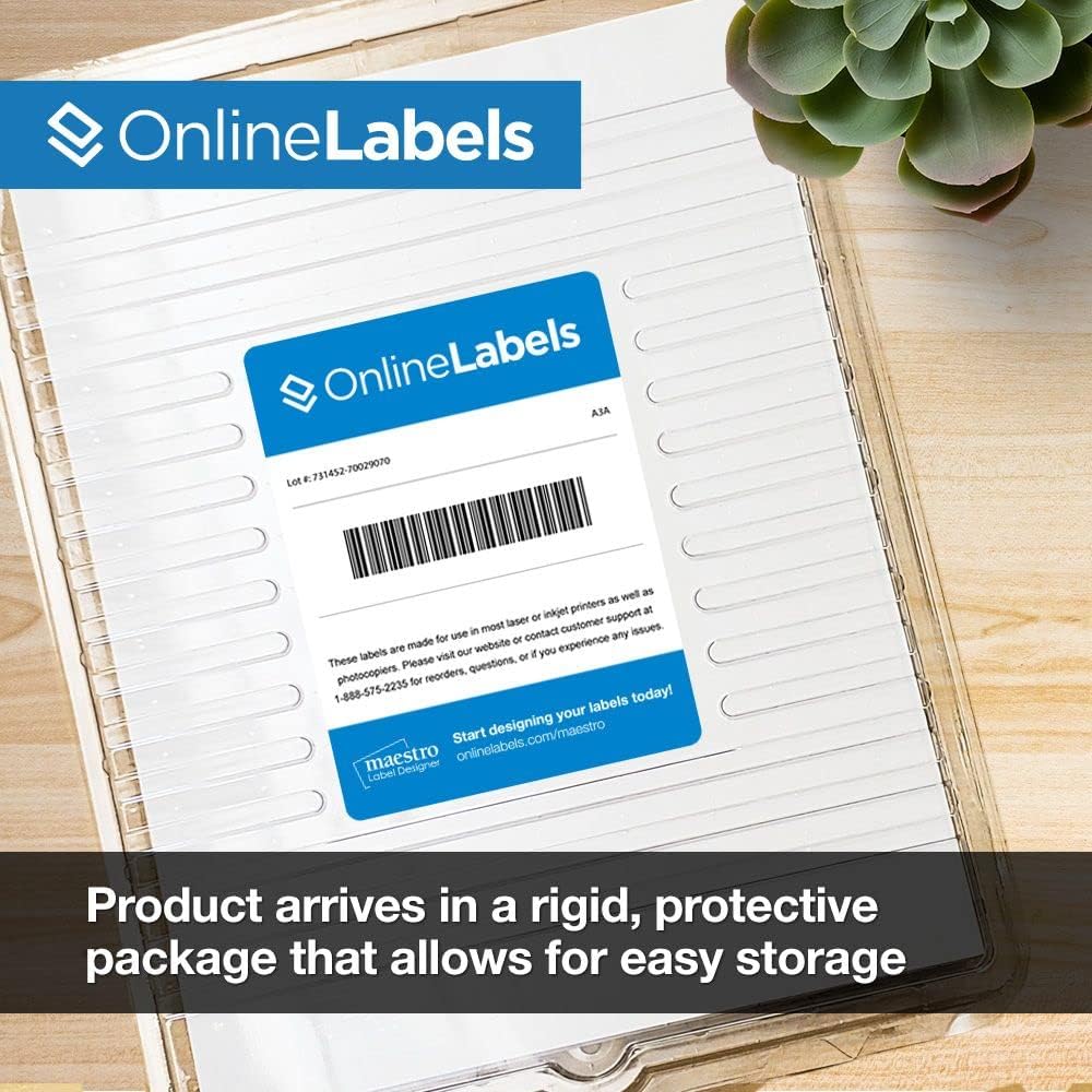 4 x 3.33 Rectangle Shipping Labels - Permanent, White Matte - Wine, Pallet Labels - 6-Up - Pack of 6,000 Labels, 1,000 Sheets - Inkjet/Laser Printers - Online Labels