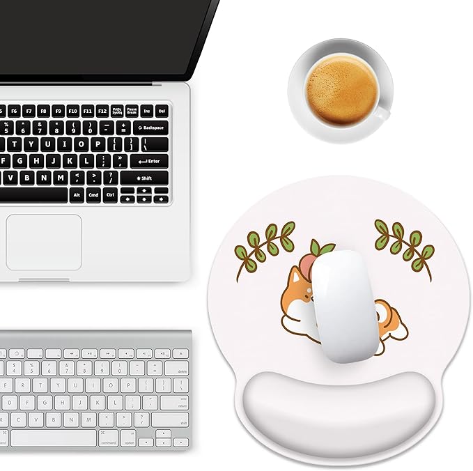 Ergonomic Mouse Pad with Wrist Support,Cute Pink Corgi Mouse Pad with Wrist Rest,Relieve Wrist Pain Mousepad Non-Slip Rubber Base,Cute Mouse Pads for Desk,Computers,Laptop,Office,Home,Accessories