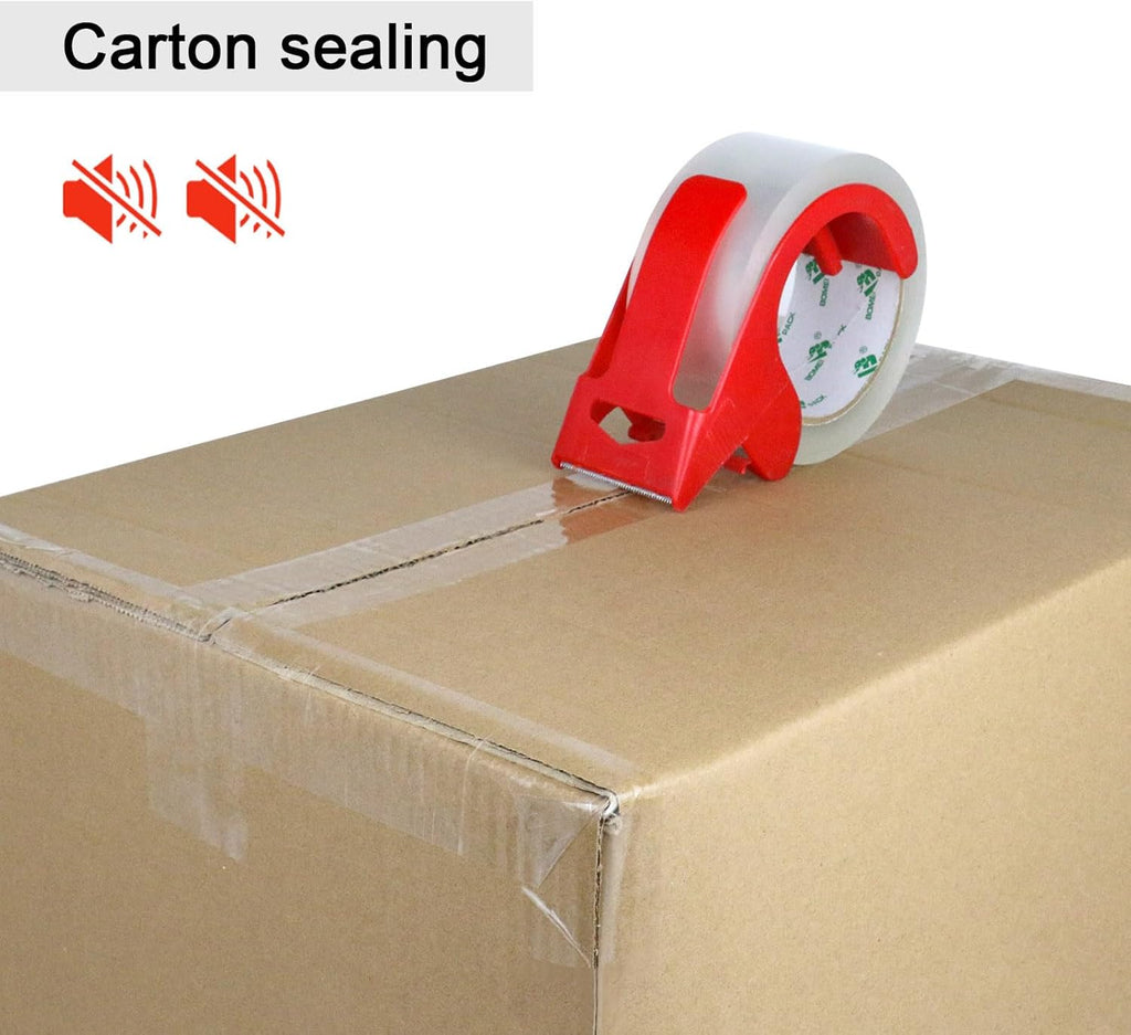 BOMEI PACK Clear Silent Packing Tape 18 Rolls, NO Noise Quiet Tape Refill Rolls for Shipping, Moving and Packaging, 2.4Mil 1.88Inch 55Yards