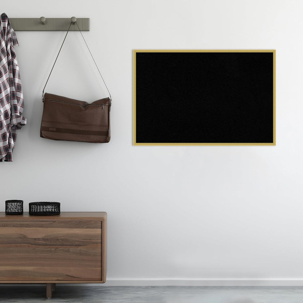 Amanti Art Black Cork Board for Wall, 25x37 Vision Board with Gold Wood Frame, Large Corkboard Office Decor for Home Organization, Modern Contemporary Corkboard Pinboard to display items for home