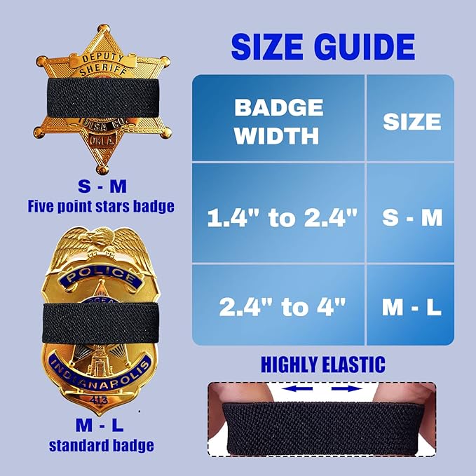 CREATRILL 30 Pack Balck Police Mourning Band Stripe Police Officer Badge Shield Funeral Honor Guard Straps for Badge Size of 2.4" to 4"