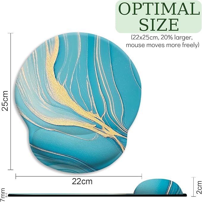 Blue Marble Ergonomic Mouse Pad with Wrist Rest, Gaming Mousepad Wrist Support with Non-Slip Pain Relief PU Base, Comfortable Computer Mouse Pads for Desk, Cute Office Desk Accessories Decor