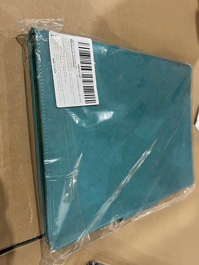 A4 Clipboard Folder Padfolio Clipboard,Faux Leather Interview Resume Folder with Magnetic Cover,Conference Document Organizer with Papers,Sticky Tabs,Pen,Work Folio for Women & Man,Pale Turquoise