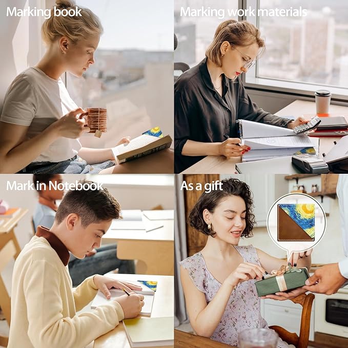 Personalized Leather Bookmarks, Fun & Cute Book Accessories for Reading Lovers, Unbreakable Page Markers for Women Men Girls Boys Student Teacher Kids Retirement Birthday Gifts (Starry Sky)