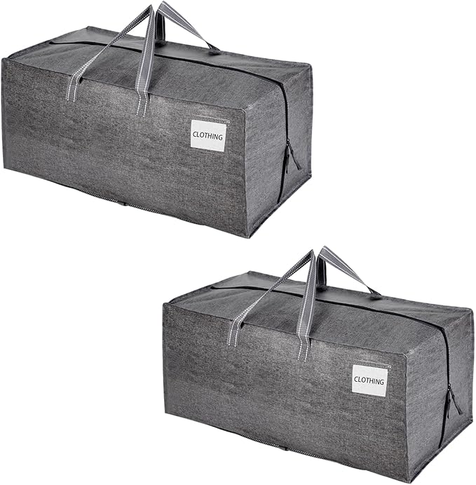 VENO 2 Pack Moving Bags w/Backpack Straps, Moving Boxes & Storage Bins Alternative, Packing Supplies, Camping Accessories Totes for Storage, Dorm Room Essentials Storage Bags (Gray, 2 Pack)