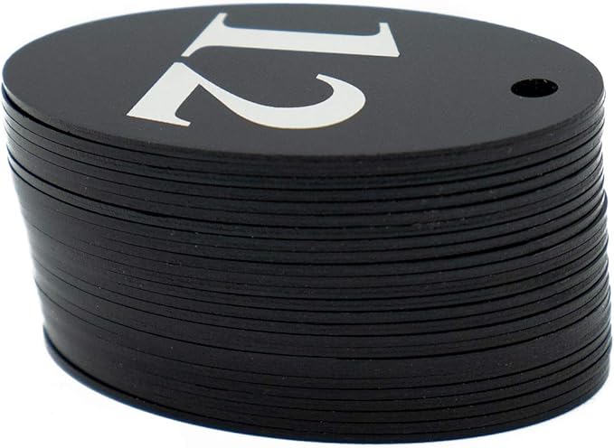 StayMax Aluminum Alloy Oval Number Tag Key Tag with Key Rings