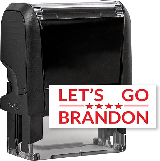 Let's Go Brandon Stamp - American Political Self-Inking Rubber Stamp - Red Ink - Patriotic LGB Imprint - Large Size