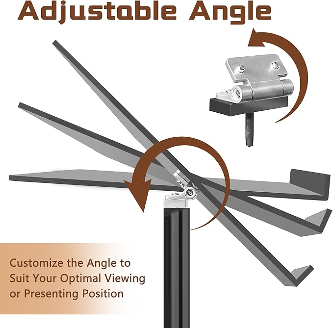 Podium Stand, Lecterns & Podiums, Portable Podium, Acrylic Adjustable Angles with Metal Base, Podium for Church, Weddings, Classroom, Speech, 16" L x 12" W x 42.5" H, Black