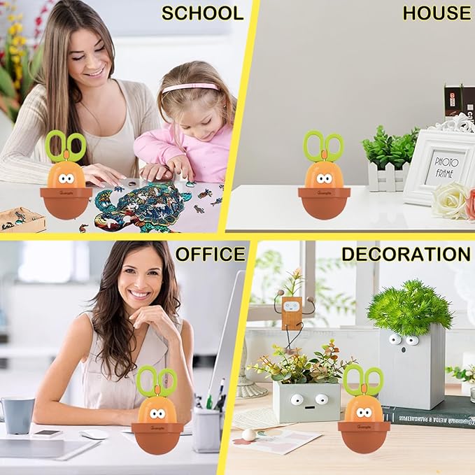 Dravilloy4.73" Carrot-Shaped Safety Scissors with Storage,Office ，Home Scissors for Arts and Crafts,Blunt tip Scissors for Kids. Craft Plastic Scissors for Preschool Supplies and Scrapbooking Supplies