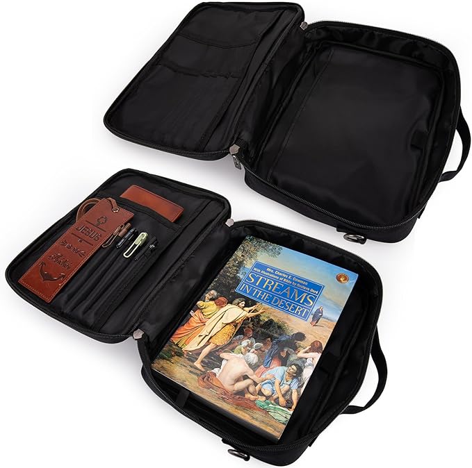Montana West Bible Covers for Women Men with Leather Bookmark Carrying Book Case Church Bag Bible Protective with Zippered Pocket