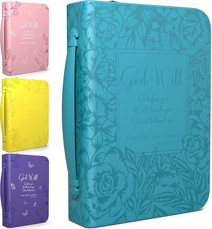 DEHITE Briefcase for Women – Leather Bible Carrying Bag Large Size – | Fits Book 7 x 10.1 x 1.9 IN | Pen Slots | Zippered Pocket | Premium Faux Leather – Green Bible Accessories Gifts