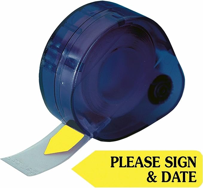 Redi-Tag Redi-Tag Please Sign and Date Arrows in Dispenser (RTG81124), Yellow, 1-Pack