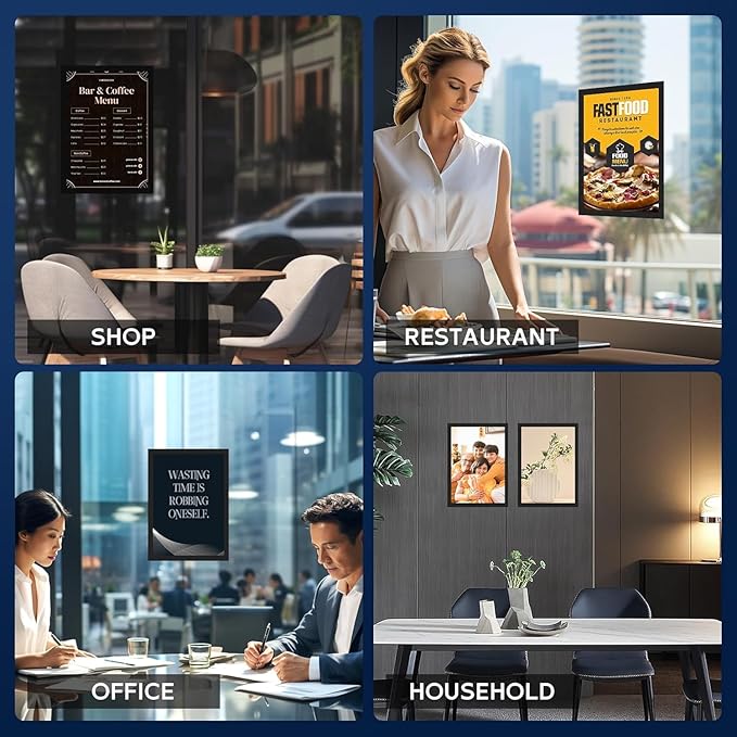 20 Pcs Magnetic Sign Holder 8.5 x 11'' Letter Magnetic Picture Frame Adhesive Frames for Walls Display Window,Door Display Frame and Magnetic for Refrigerator