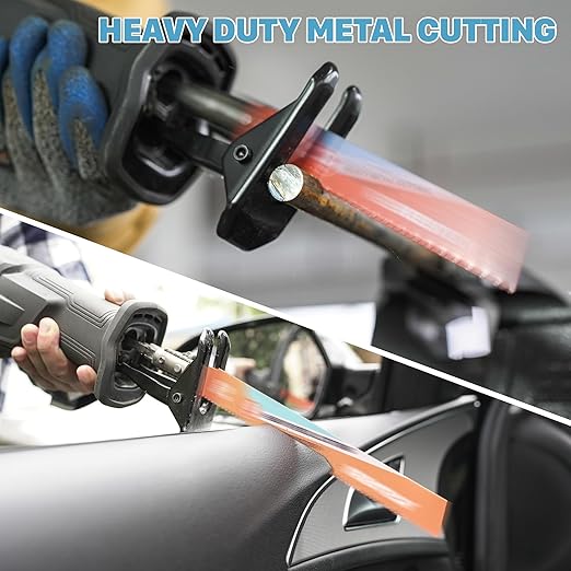 KEENTECH Carbide Sawzall Blades for Hard & Heavy Metal Cutting, 6 Inch 8 TPI, Heavy Duty Reciprocating Saw Blade with High Cutting Speed For Thick Metal, Cast Iron, Alloy Bolt, Stainless Steel, 3 Pack