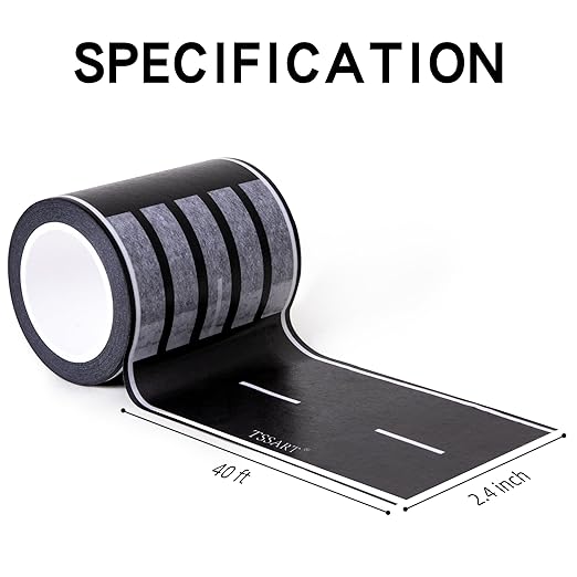 Roadway Tape - Black Residue Free Road Car Track Tape for Kids Birthday Party Racing Party Decoration - 2.4 Inch Wide 40 FT Long