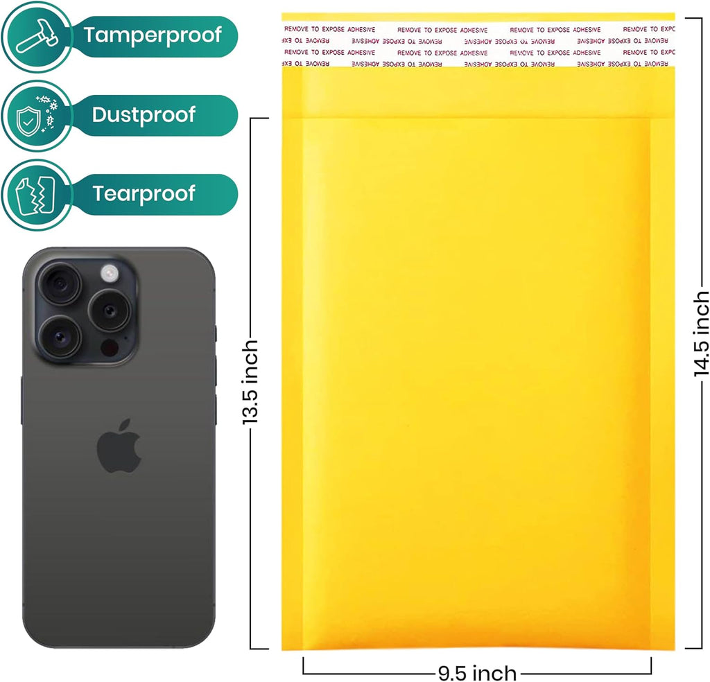 Levex - #4 9.5" x 14.5 [100 Pack) Kraft Bubble Mailers, Padded Envelope Mailers, Packing Envelope & Mailing Bags for Shipping