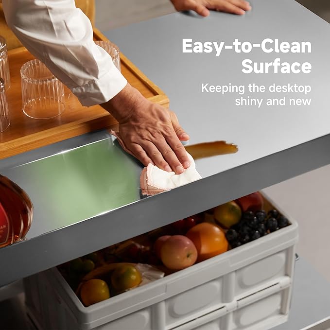 Real Relax Stainless Steel Table with Backsplash, NSF Commercial Heavy Duty Stainless Steel Table for Prep with Adjustable Undershelf, for Indoor & Outdoor- 24" D x 48" W x 34" H