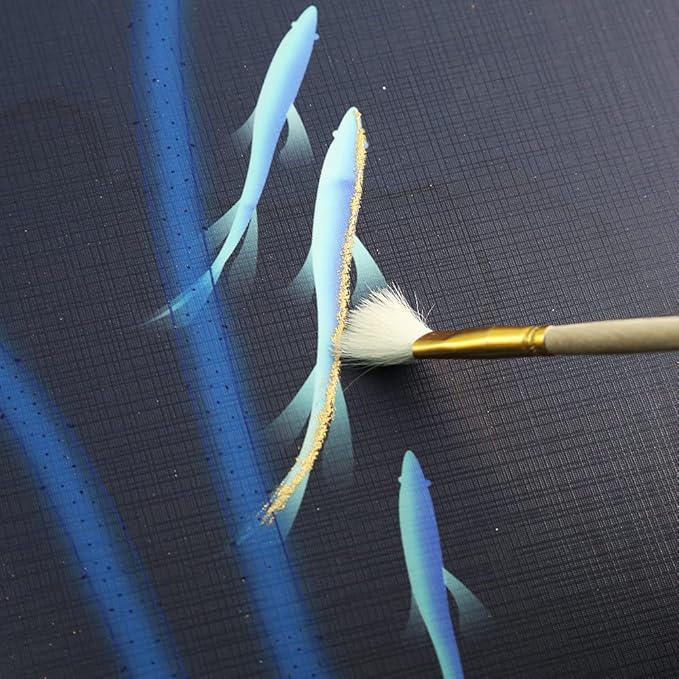 Gilding Brush, Goat Hair Brush, Leaf Sweeper, Paint Brush for Edible Gold Leaf, Gold Flakes, Gold Leaf Sheets (Type2 &Type7