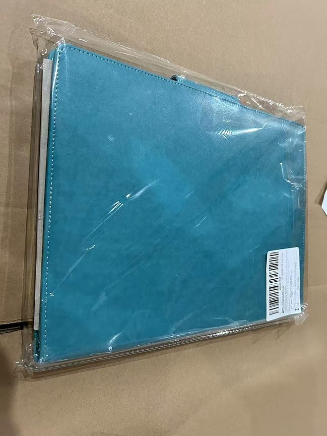 A4 Clipboard Folder Padfolio Clipboard,Faux Leather Interview Resume Folder with Magnetic Cover,Conference Document Organizer with Papers,Sticky Tabs,Pen,Work Folio for Women & Man,Pale Turquoise