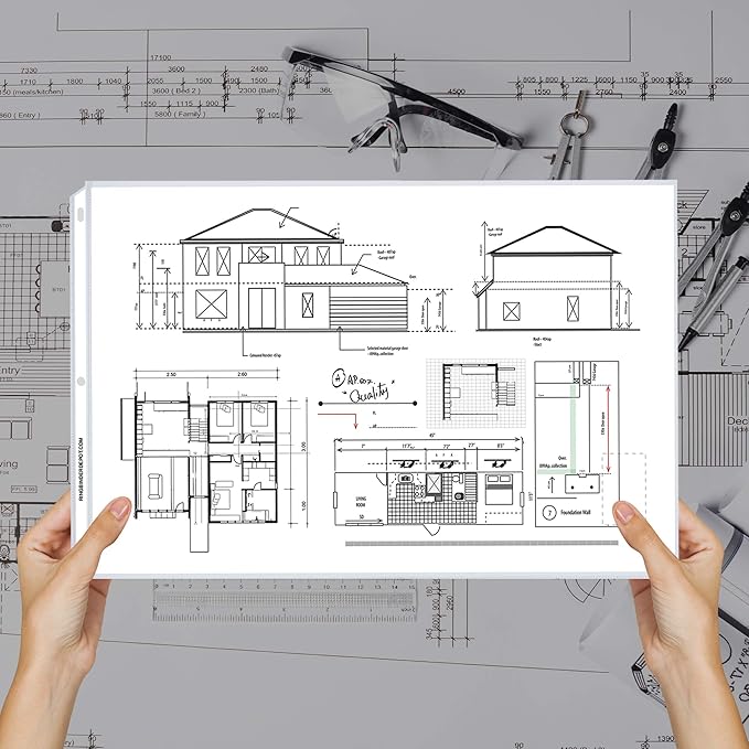 Performore 50 Sheet Protectors, Landscape Clear Page 8.5 X 11 Inch for 3 Ring Binder, Plastic Sheet Sleeves, Top Loading with 3 Hole-Punched Archival Safe, Non-Stick and Long-Lasting