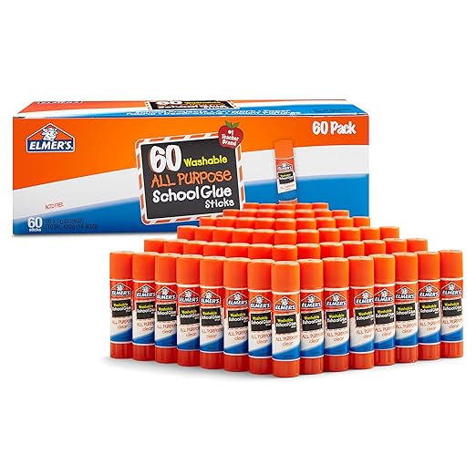 Elmer's All Purpose School Glue Sticks, Washable, 7 Grams, 60 Count