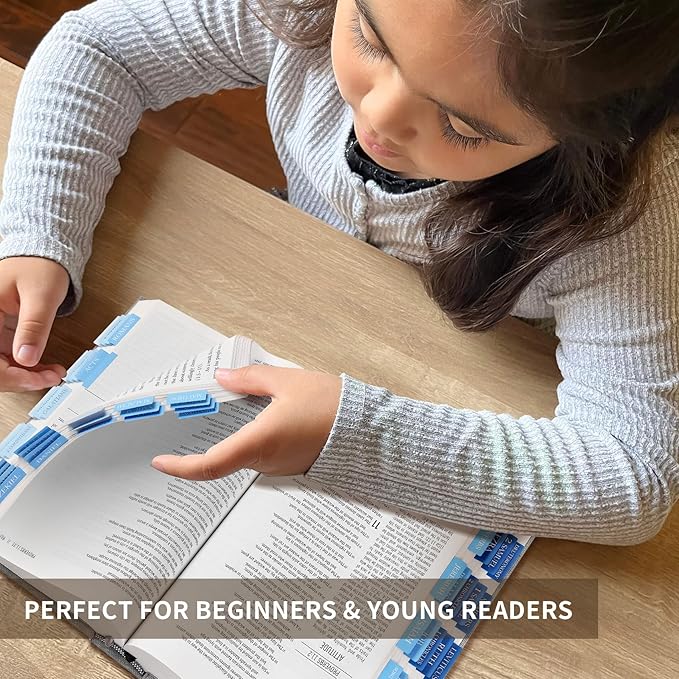 Bible Tabs for Women & Men, Laminated Bible Tabs for Study Bible, Large Print Neutral Bible Tabs for Easy Navigation, Bible Index Tabs, 66 Tabs Old & New Testament, Extra 9 Blank Tabs - Ocean Serenity