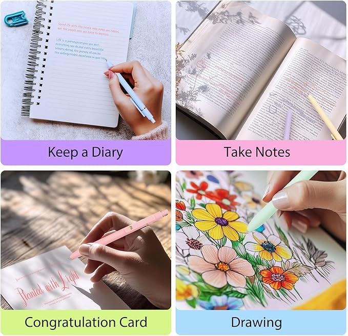 FIOVER Colorful Gel Pens - 6Pcs 0.7mm Multi-Colored Pens, Smooth Writing Coloring Journaling Supplies for Note Taking, Cute Aesthetic Office School Supplies(6Pcs-Morandi Colorful)