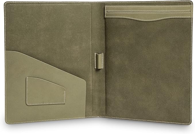 PEGAI Handmade 100% Leather Padfolio, Legal Pad Organizer for Business School Office Conference, Heavy Duty Full Grain Cow Hide Resume Interview Folio, Amazing Gift Idea | Marshall (Aqua)