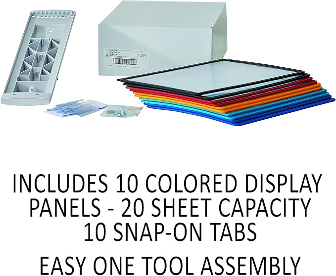 DURABLE Wall Mounted Reference System, 10 Double-Sided Panels, Letter-Size, Assorted Colors, SHERPA Design (554100)