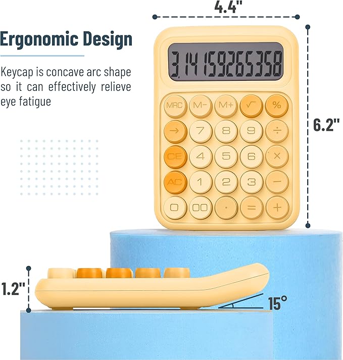 Mr. Pen- Mechanical Switch Calculator, 12 Digits, Large LCD Display, Orange Calculator Big Buttons, Mechanical Calculator, Calculators Desktop Calculator, Cute Calculator, Aesthetic Calculator