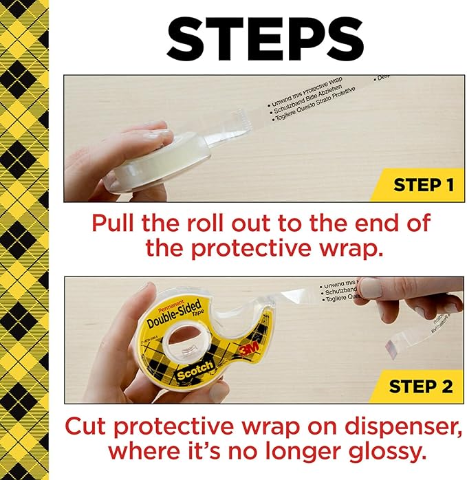 Scotch Double Sided Tape, Office and School Supplies for Arts and Crafts, Alternative to Scrapbooking Tape, 0.50 in. x 500 in., 2 Refill Tape Rolls