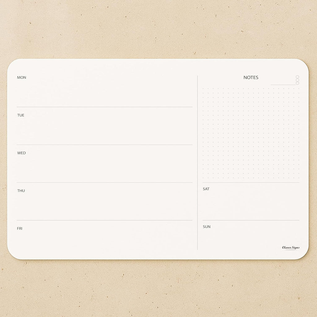 Weekly Planner Pad, Weekly To Do List Notepad, Tear Off Undated Weekly Planner Notepad, 50 Sheets, A4 Size (8,3" X 11,7"), Premium Thick Paper with Cardboard Back Support, Weekly Desk Planner by CLEVER SIGNS
