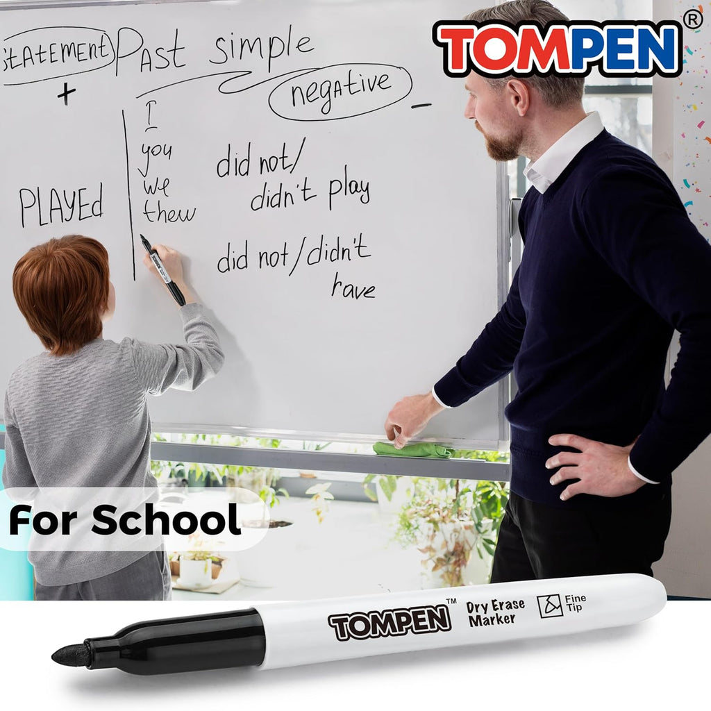 Dry Erase Markers Fine Tip,Black,48 Count Bulk,Thin Erasable Whiteboard Markers with Low Odor Ink Quick-Drying for Calendar Boards Office Home School Writing Planning