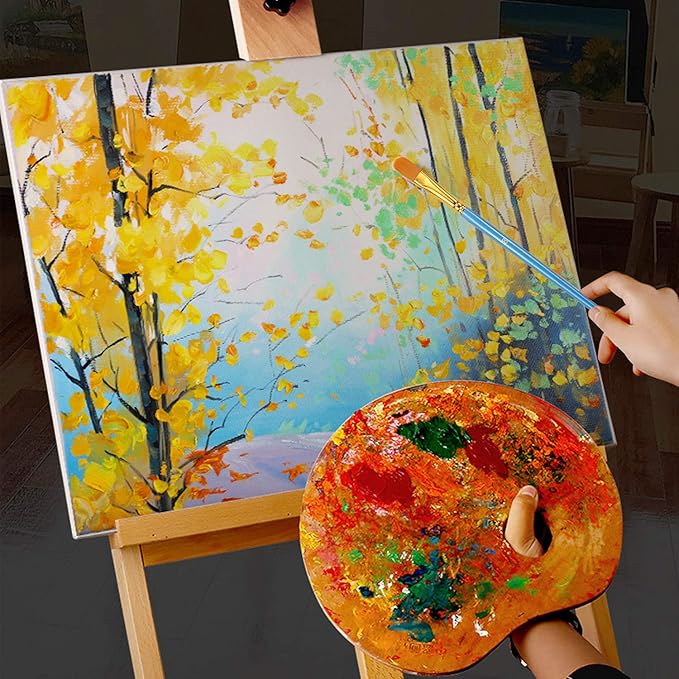 Paint Brushes Set for Acrylic Painting, 20 Pcs Oil Watercolor Acrylic Paint Brush, Artist Paintbrushes for Body Face Rock Canvas, Kids Adult Drawing Arts Crafts Supplies, Blue