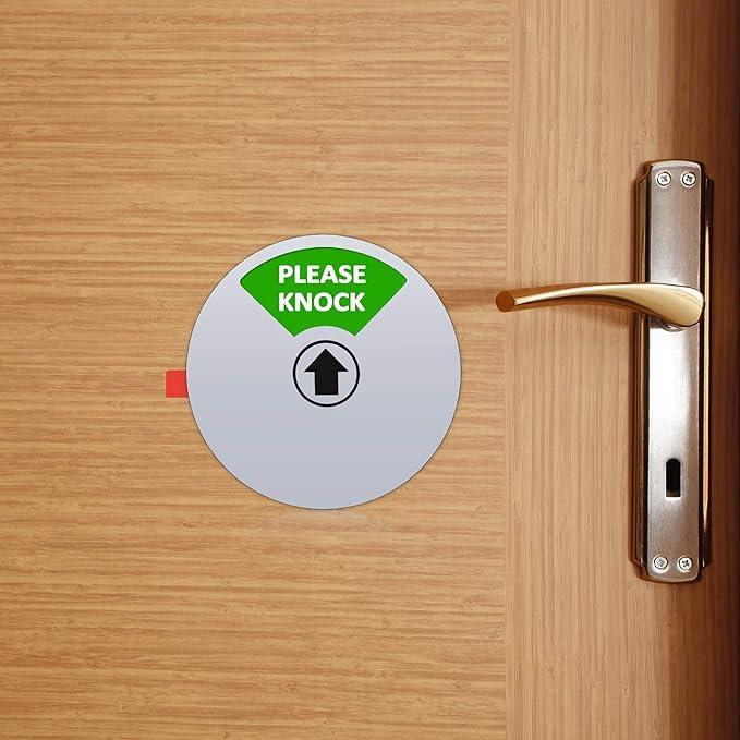 Privacy Sign,Do Not Disturb/Please Knock/Out of Office/in a Meeting Sign,Office Door Sign That Lets Others Know Whether You're Available Or Not(5inch,Silver)