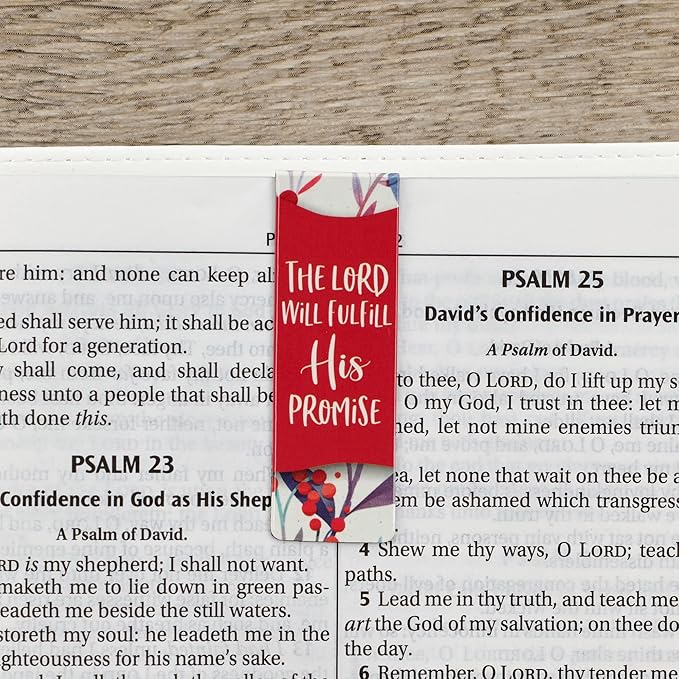 Christian Art Gifts Beloved Magnetic Scripture Bookmark Set for Men and Women: Trust Always - Inspirational Magnetic Pagemarkers Set of 6 for Bibles and Books, Leaf and Berry Themed, Size 2.3" x 0.75"