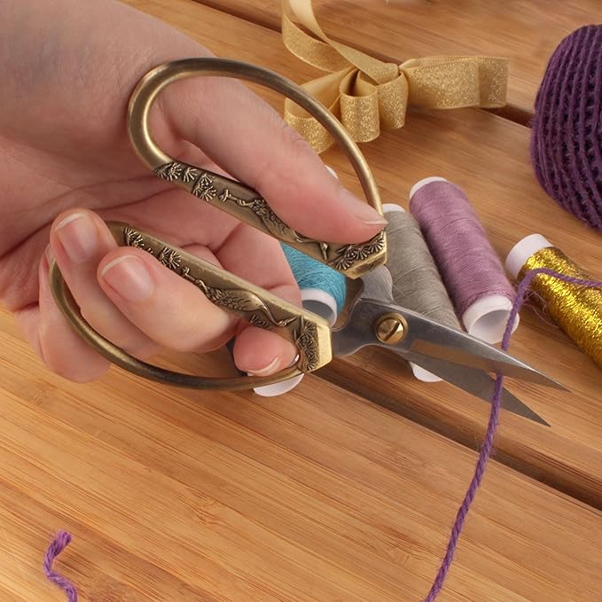 JubileeYarn Crane Motif Small Embroidery Craft Scissors - Bronze - 3 Scissors