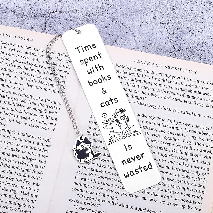 Stocking Stuffers for Women Men Teens Boys Girls Christmas Cat Bookmarks for Women Men, Cat Gifts for Cat Lovers, Cute Bookmarks for Book Lovers, Funny Bookmarks Gift for Readers, Bookish Book Club