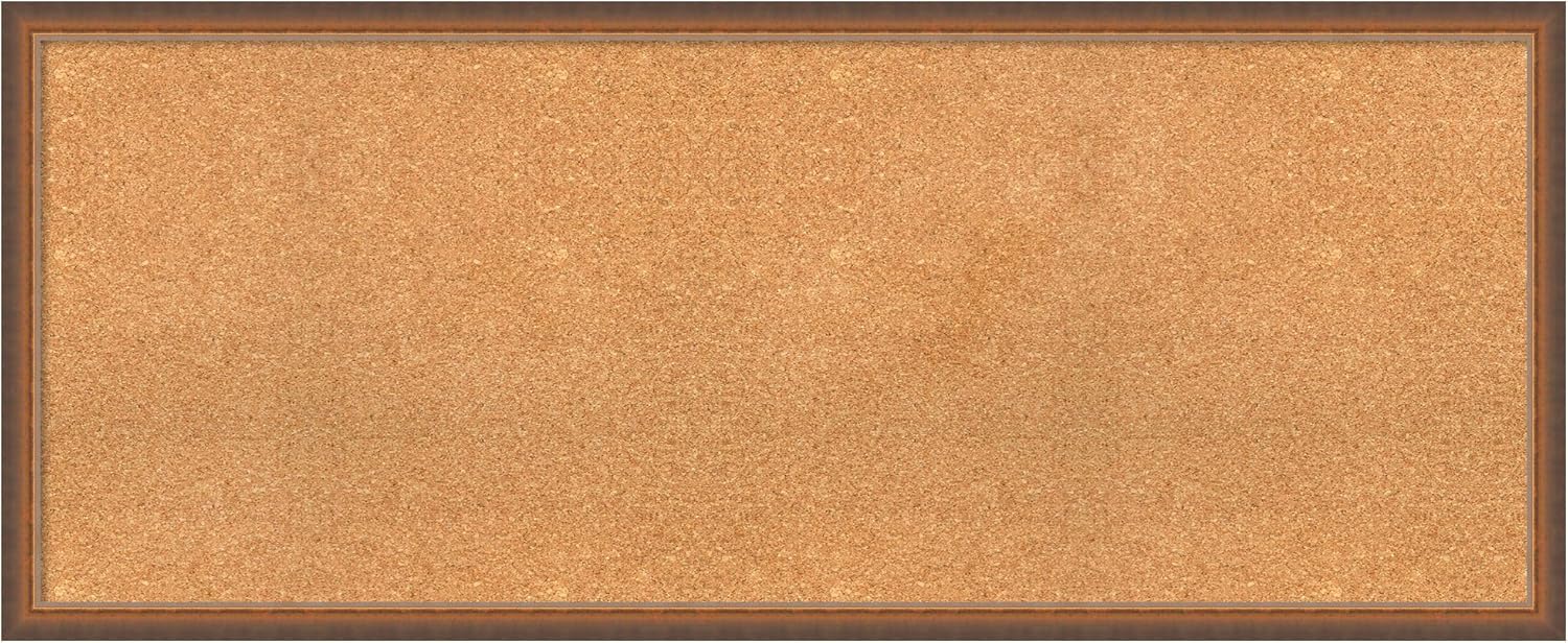 Amanti Art Natural Cork Board for Wall, 22x54 Vision Board with Bronze Frame, Oversize Corkboard Office Decor for Home Organization, Modern Corkboard Pinboard to Display Items for Home Organization