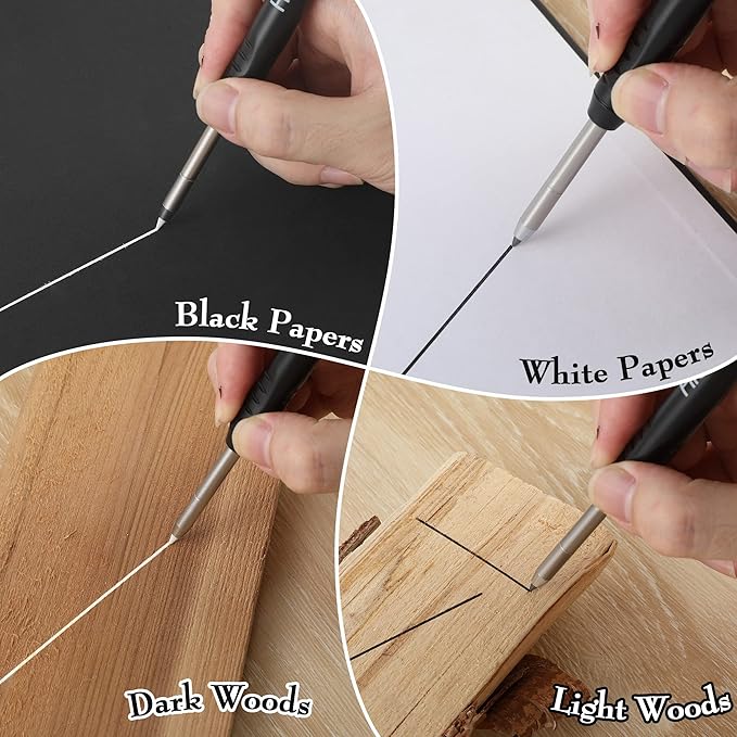 Hiboom 24 Pieces 2.8mm HB Refill for Carpenter Pencil, Study Long Lasting Pencil for Mechanical Pencil Woodworking Construction (Black, White)